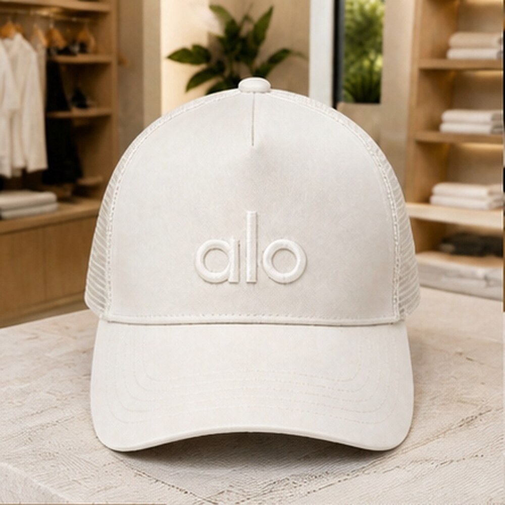 ALO Yoga Iconic Ivory Athletic Style Mesh Cap